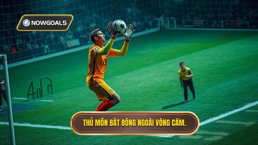2. Thủ môn bắt bóng ngoài vòng cấm.